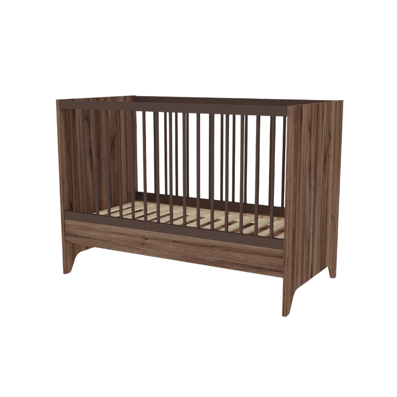 Nest Walnut - 120x60 bed - right 1